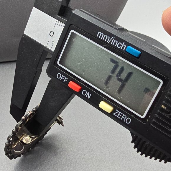 Antique Sterling Silver Purple Glass Brooch/Pendant 1.5" Rope & Scrolled Details - Picture 10 of 11